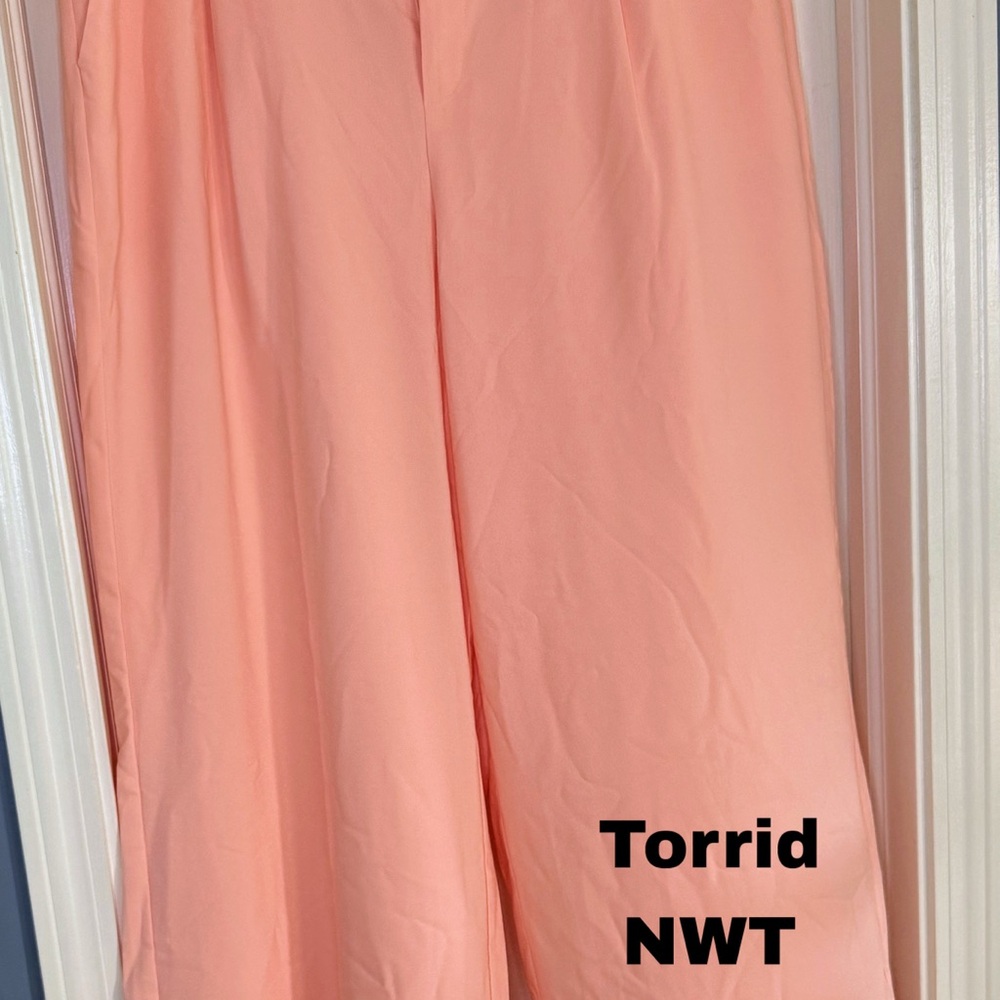 Torrid Coral/light pink Wide-Leg Trousers